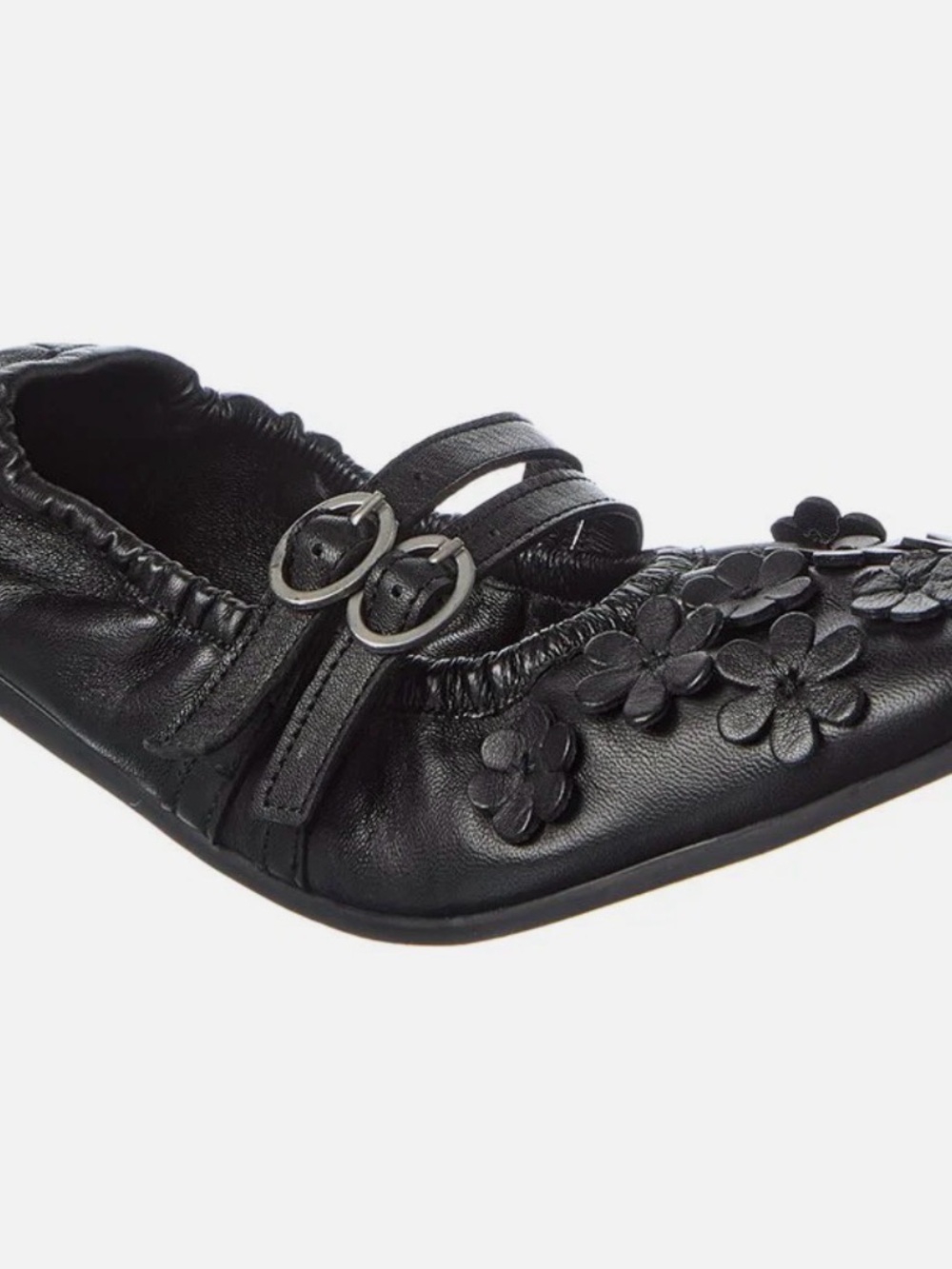 Free People Mimosa Mary Jane Black Floral Double-Strap Ballet Flats 6.5 $139 - Picture 2 of 8